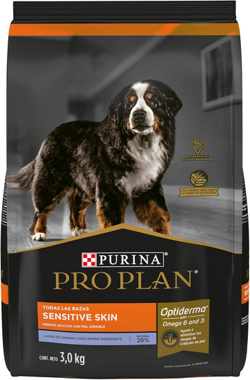 Alimento Purina Pro Plan Sabor Cordero Para Perros Adultos Con Piel Sensible - 3 KG