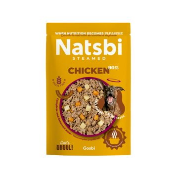 Natsbi, Comida Húmeda Para Perros Sabor Pollo Al Vapor - 500 Gramos