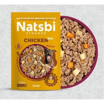 Natsbi, Comida Húmeda Para Perros Sabor Pollo Al Vapor - 500 Gramos