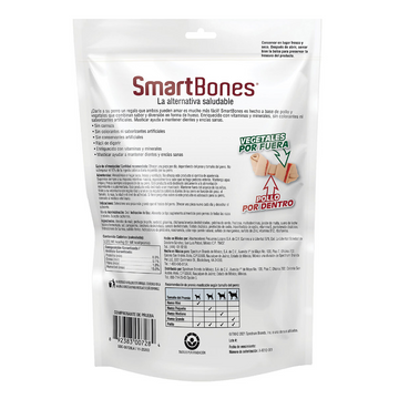 SmartBones - Premios Masticables Naturales con Forma de Hueso Mini Receta Pollo para Perro, 112 g