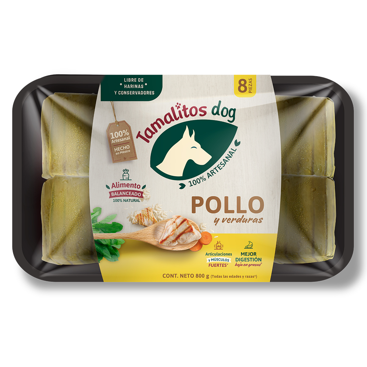 Tamalitos Dog Alimento Natural Congelado Para Perro Adulto Proteína Pollo - 800 GRAMOS