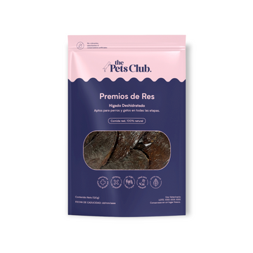 The Pets Club Premios Deshidratados con Sabor Hígado de Res para Perros y Gatos (120 g)