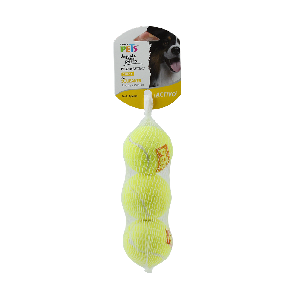 JUGUETE PELOTA CH DE TENIS C/SQUEAKER - 3 PZ FL7154