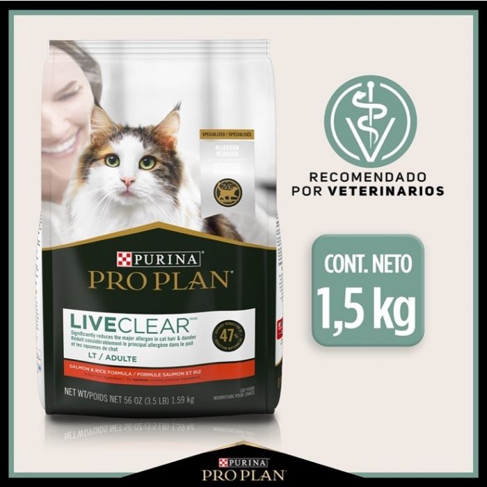 Pro Plan LiveClear - Alimento Seco Gato Adulto Salmón y Arroz 1.5 kg